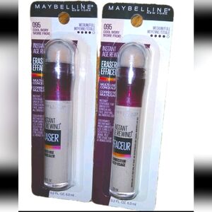 (2) Maybelline Instant Age Rewind Eraser Concealers. #095 Cool Ivory
